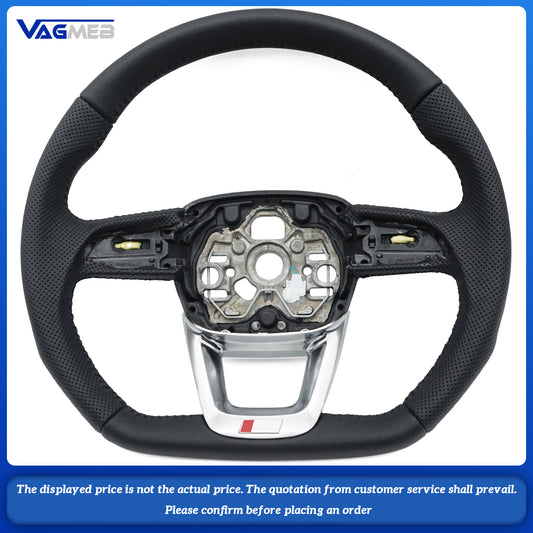 For Audi S RS Sline logo  Q3  custom all alcantara bare steering wheel Custom multicolor stitching