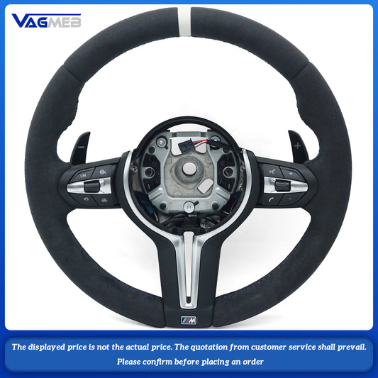 Steering wheel for BMW M3 M5 F30 F32 F10 F20 F07 F01 X4 X5 X6 Alcantara leather sports steering wheel M logo, Car Accessories