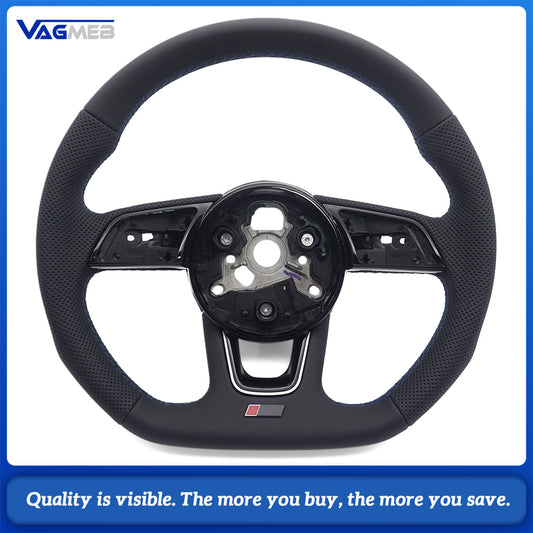 For Audi RS3 RS4 RS5 A3 8V A4 B9 A5 S3 S4 S5 Fully Perforated Leather Steering Wheel