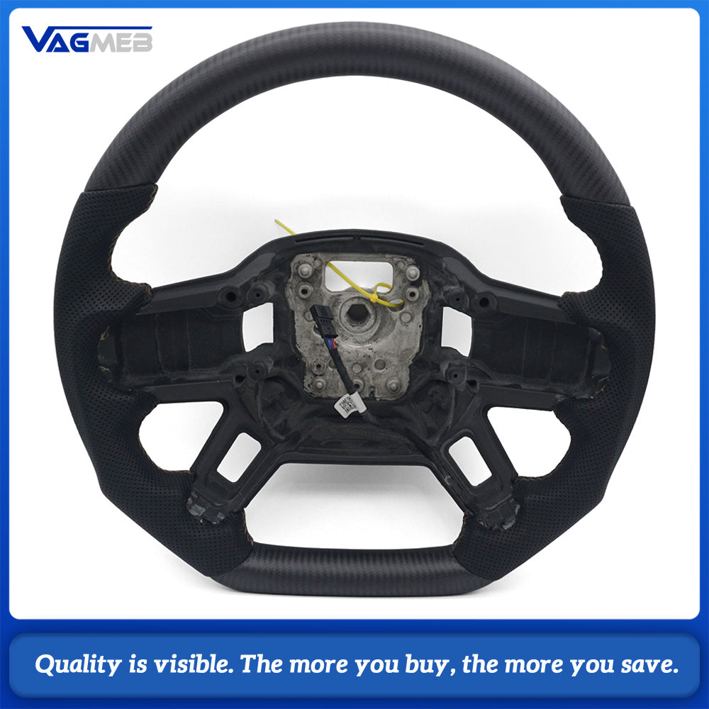 Matte carbon fiber perforated steering wheel With heating For Land Rover Defender Range Rover Defender L663 Discovery 5 III L462 2020-2024