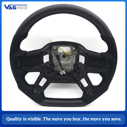 Matte carbon fiber perforated steering wheel With heating For Land Rover Defender Range Rover Defender L663 Discovery 5 III L462 2020-2024