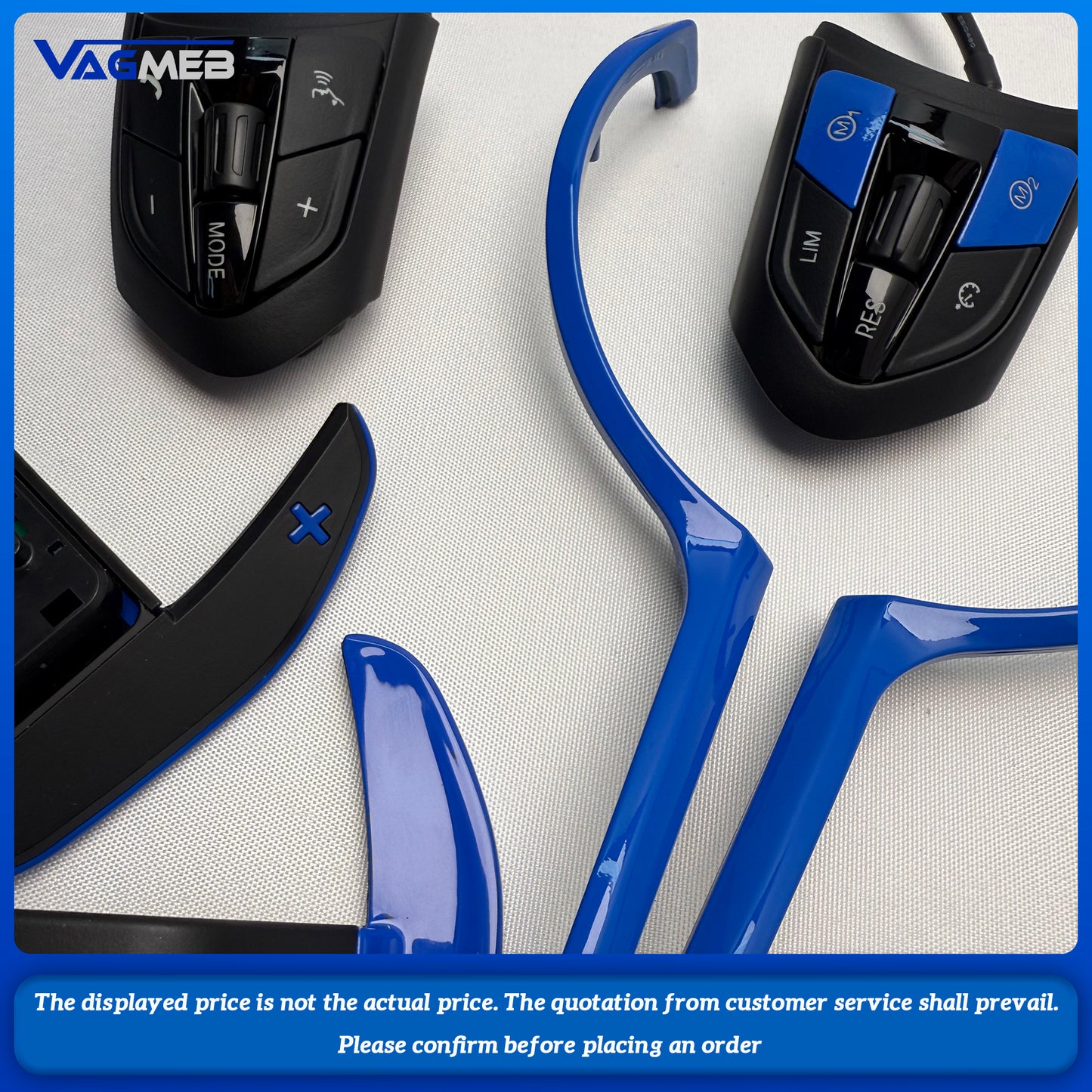 M power blue Steering Wheel Covers Car Carbon Fiber M sport Steering Wheel Trim for BMW M2 F87 M3 F80 M4 F82 M5 F10 M6 F06