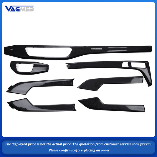 Carbon fiber interior center control panel For Audi B9 A4 A5B9 interior upgrade 7-piece carbon fiber interior