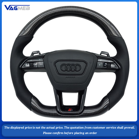 For Audi S standard A6C8 carbon fiber leather black line steering wheel assembly with heating and airbag