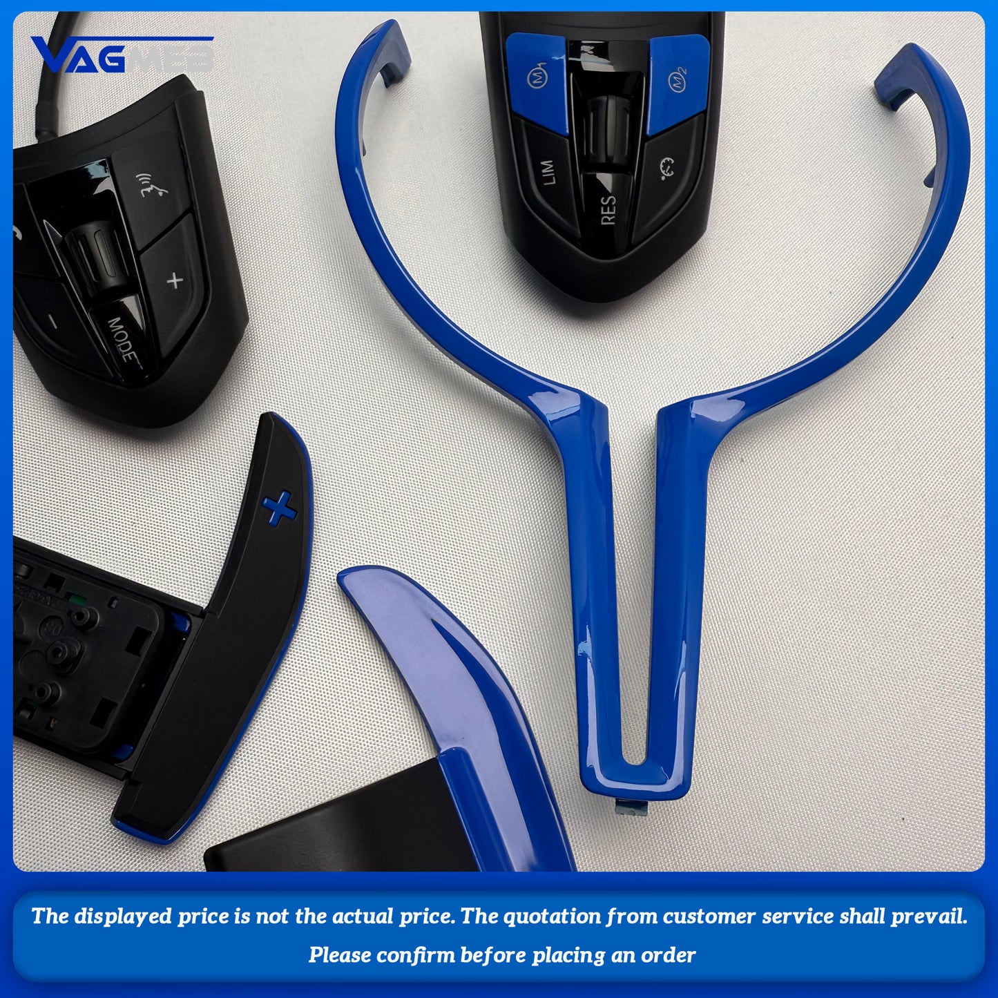 M power blue Steering Wheel Covers Car Carbon Fiber M sport Steering Wheel Trim for BMW M2 F87 M3 F80 M4 F82 M5 F10 M6 F06