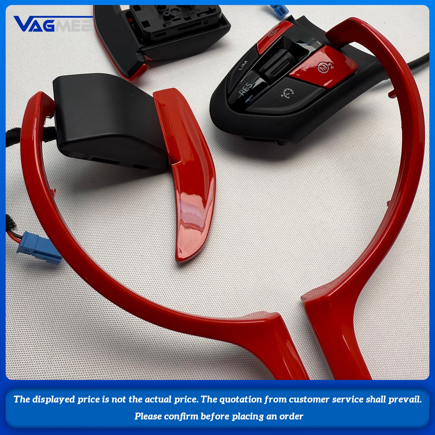 M power red Steering Wheel Covers Car Carbon Fiber M sport Steering Wheel Trim for BMW M2 F87 M3 F80 M4 F82 M5 F10 M6 F06