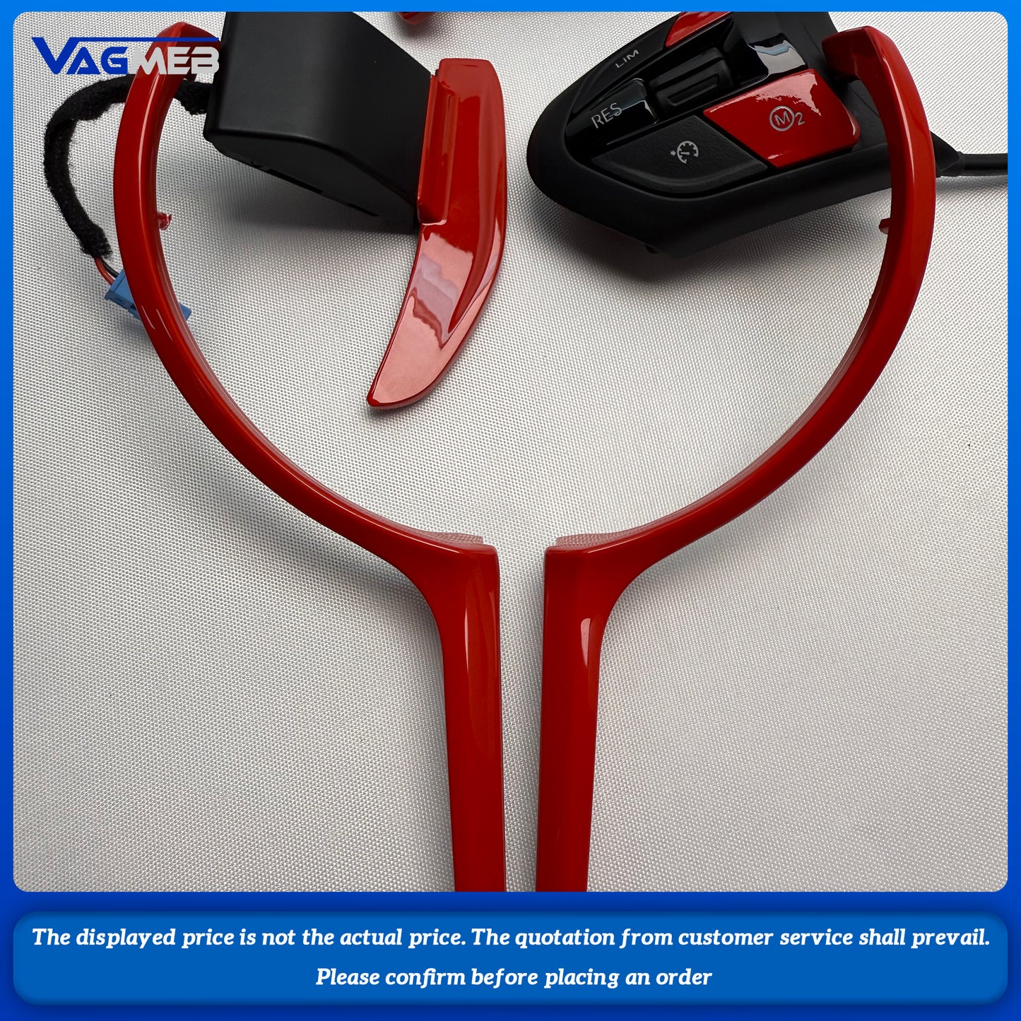 M power red Steering Wheel Covers Car Carbon Fiber M sport Steering Wheel Trim for BMW M2 F87 M3 F80 M4 F82 M5 F10 M6 F06