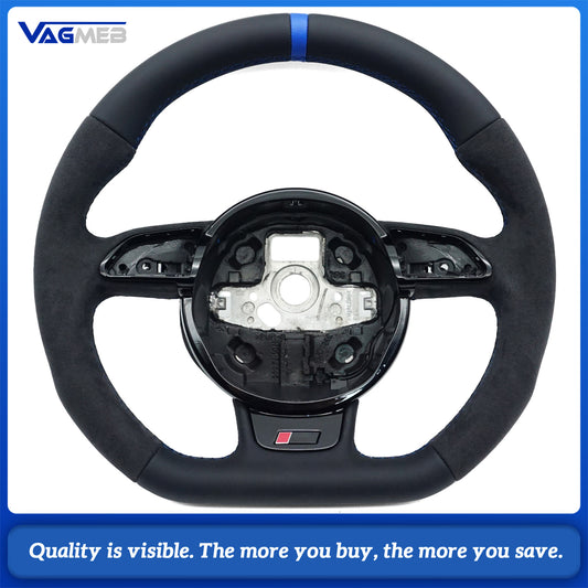Suitable For Audi  A4 B8 customized full Alcantara fabric steering wheel support customization