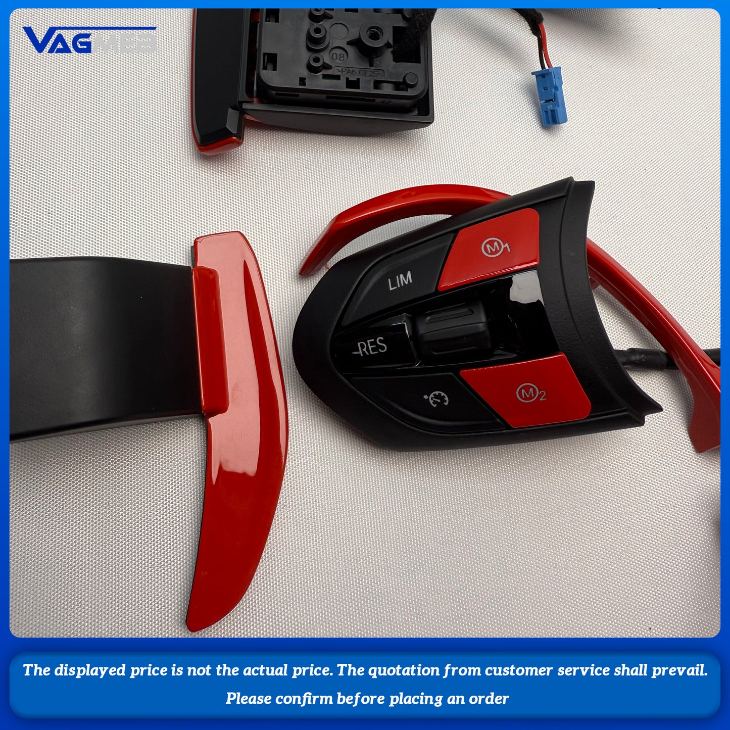 M power red Steering Wheel Covers Car Carbon Fiber M sport Steering Wheel Trim for BMW M2 F87 M3 F80 M4 F82 M5 F10 M6 F06