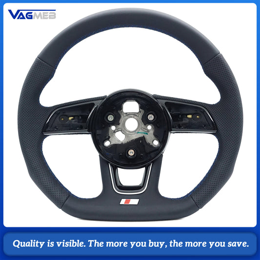 Sports style car steering wheel suitable for A4 S4 B9 A3 S3 8V RS4 RS5 A5 S5 2017-2024 leather steering wheel car accessories