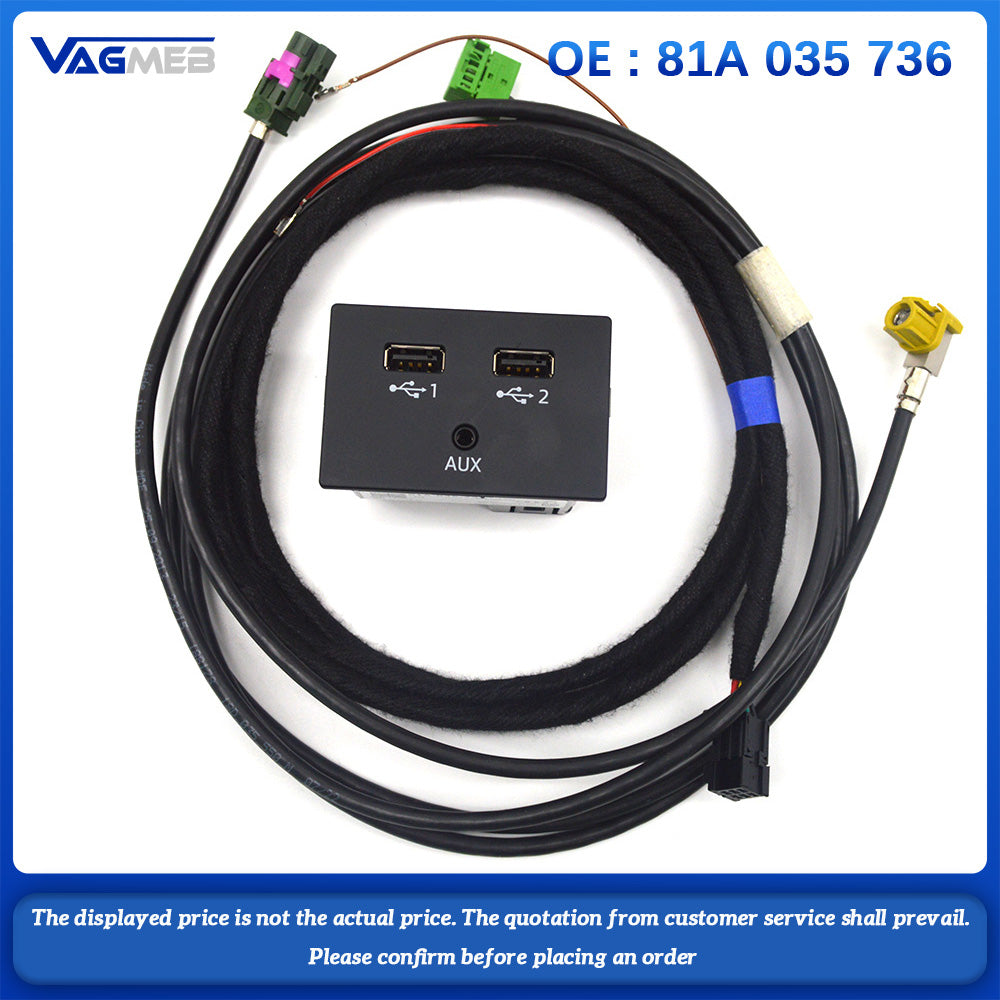 81A 035 736 For Audi Q2 A3 S3 RS3 modified Carplay interface small big plug USB cable