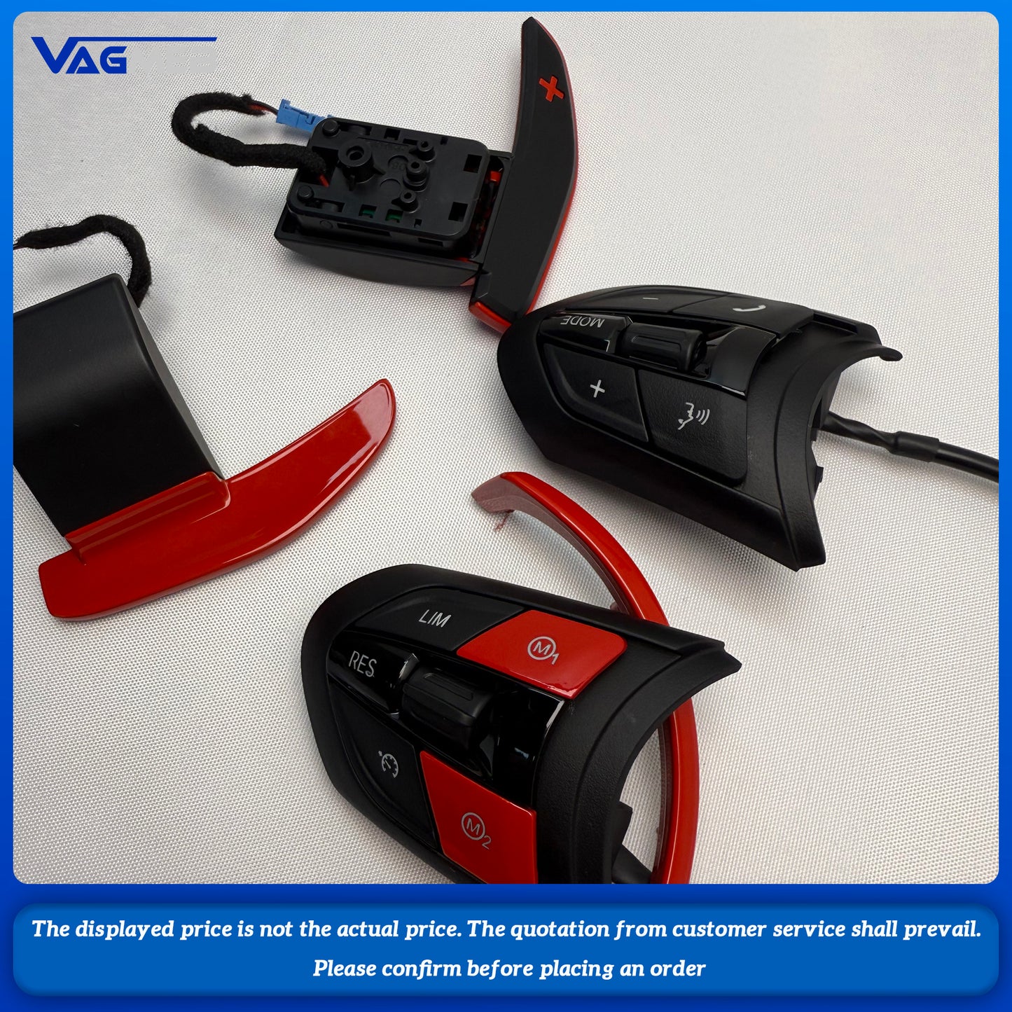 M power red Steering Wheel Covers Car Carbon Fiber M sport Steering Wheel Trim for BMW M2 F87 M3 F80 M4 F82 M5 F10 M6 F06