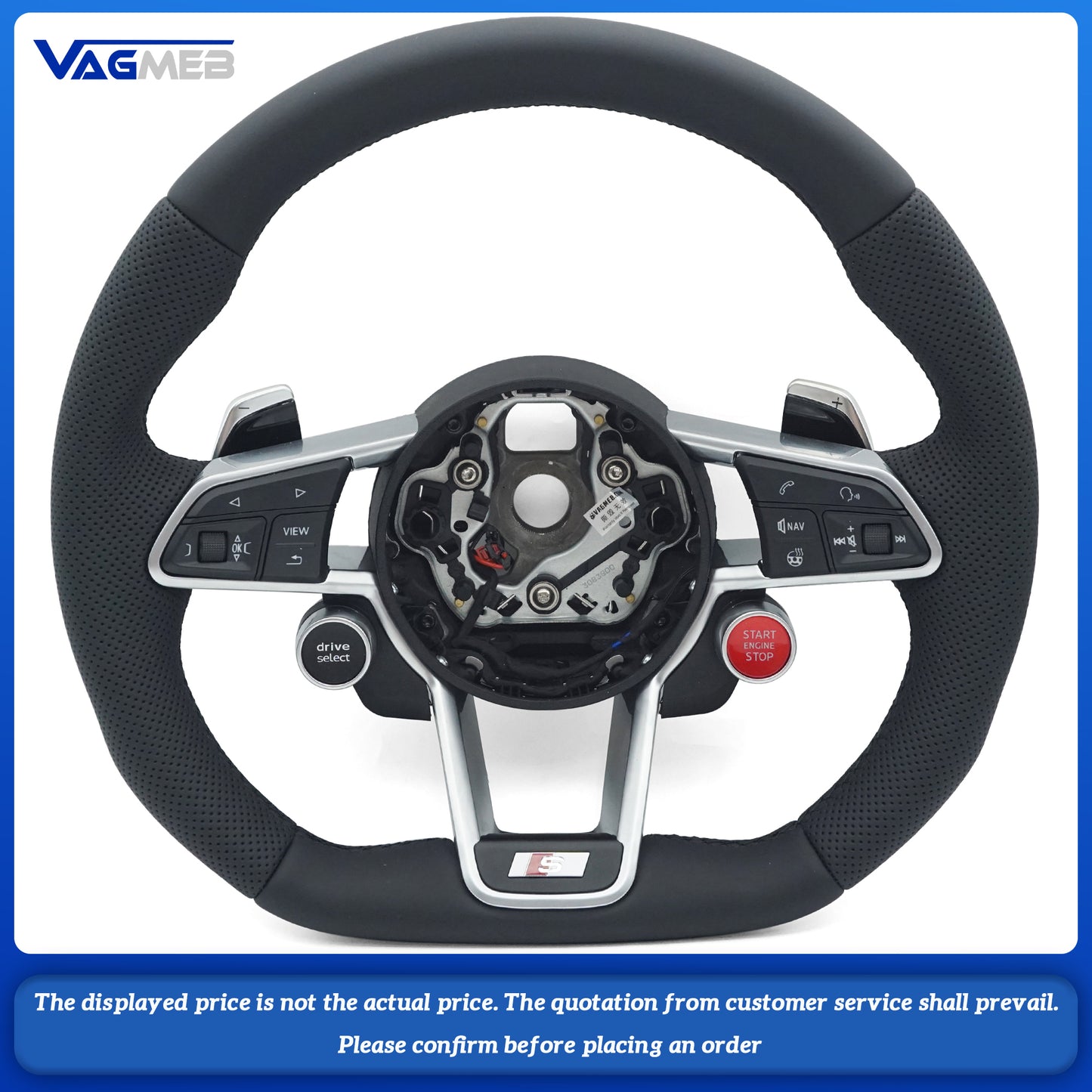 For Audi A4B9, black line with button, heating function, R8 button-equipped steering wheel