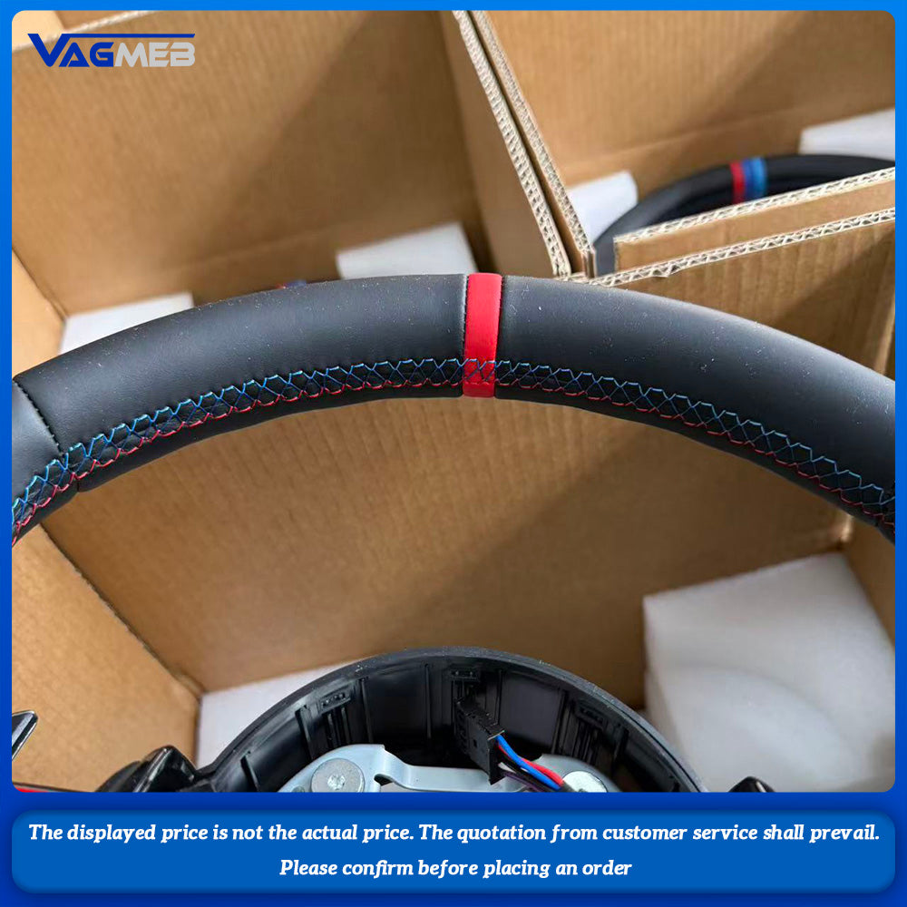 With red M1 M2 Button M Sport Steering Wheel for BMW F07 F10 F11 F12 F20 F21 F22 F25 F26 F30 F31 F32 F33 F34 F36 M3 F80 M4 F82