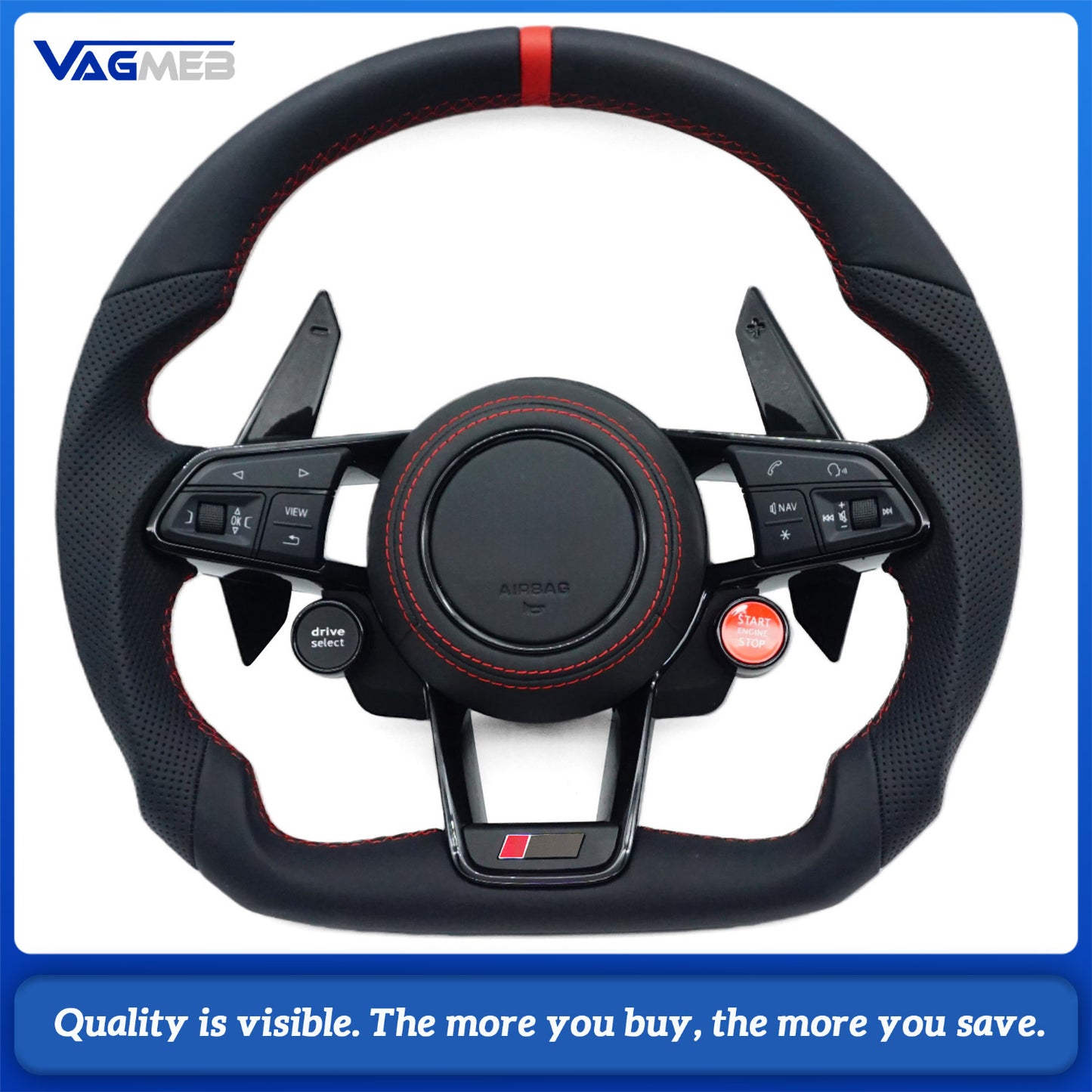 With Heating For Audi A3 A4B8 A5 A6C8 A7 Q3 Q5 S4 S5 S7 RS7 AModified R8 Steering Wheel Assembly R8 Disk Steering Wheel