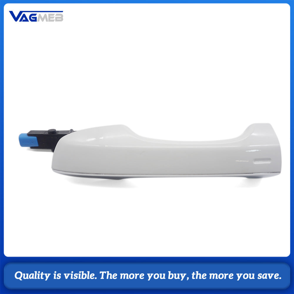 Front Door Handle Pair, White Painted With Chrome For VW Jetta Mk7