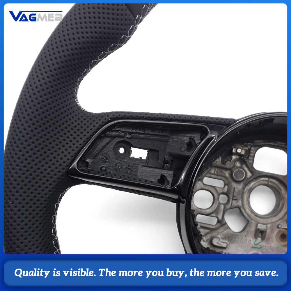 Car steering wheel for Audi A3 8Y perforated leather flat bottomed sports steering wheel car accessories