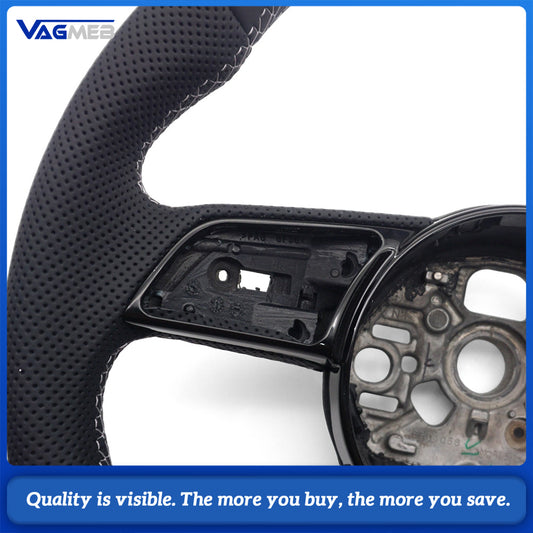 Car steering wheel for Audi A3 8Y perforated leather flat bottomed sports steering wheel car accessories