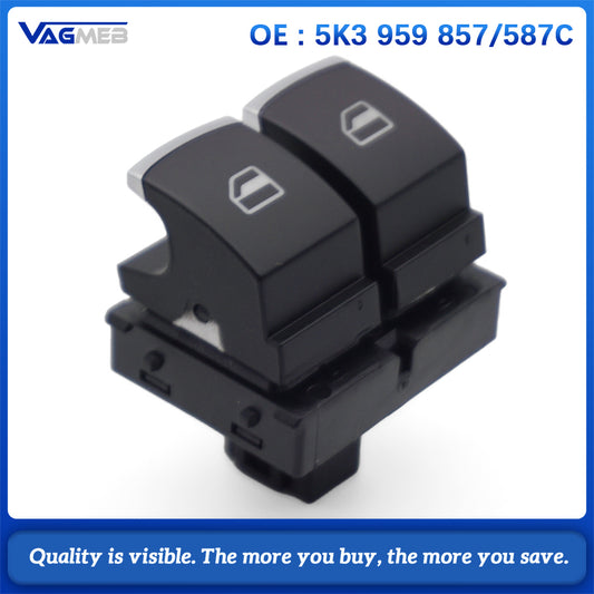 Window Control Switch Button For VW Eos Golf MK5 MK6 GTI 2 Door Scirocco Tiguan Polo 5K3 959 857 587C