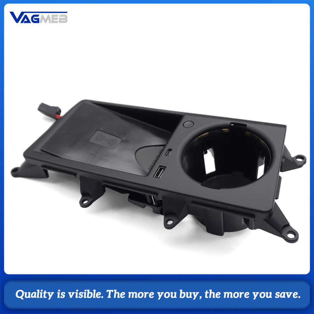 For Audi A6LA7A7L 2019-2025 Cup Holder Wireless Charger Audi C8 20W Fast Charging for Phones Cup Holder with Ambient Lighting