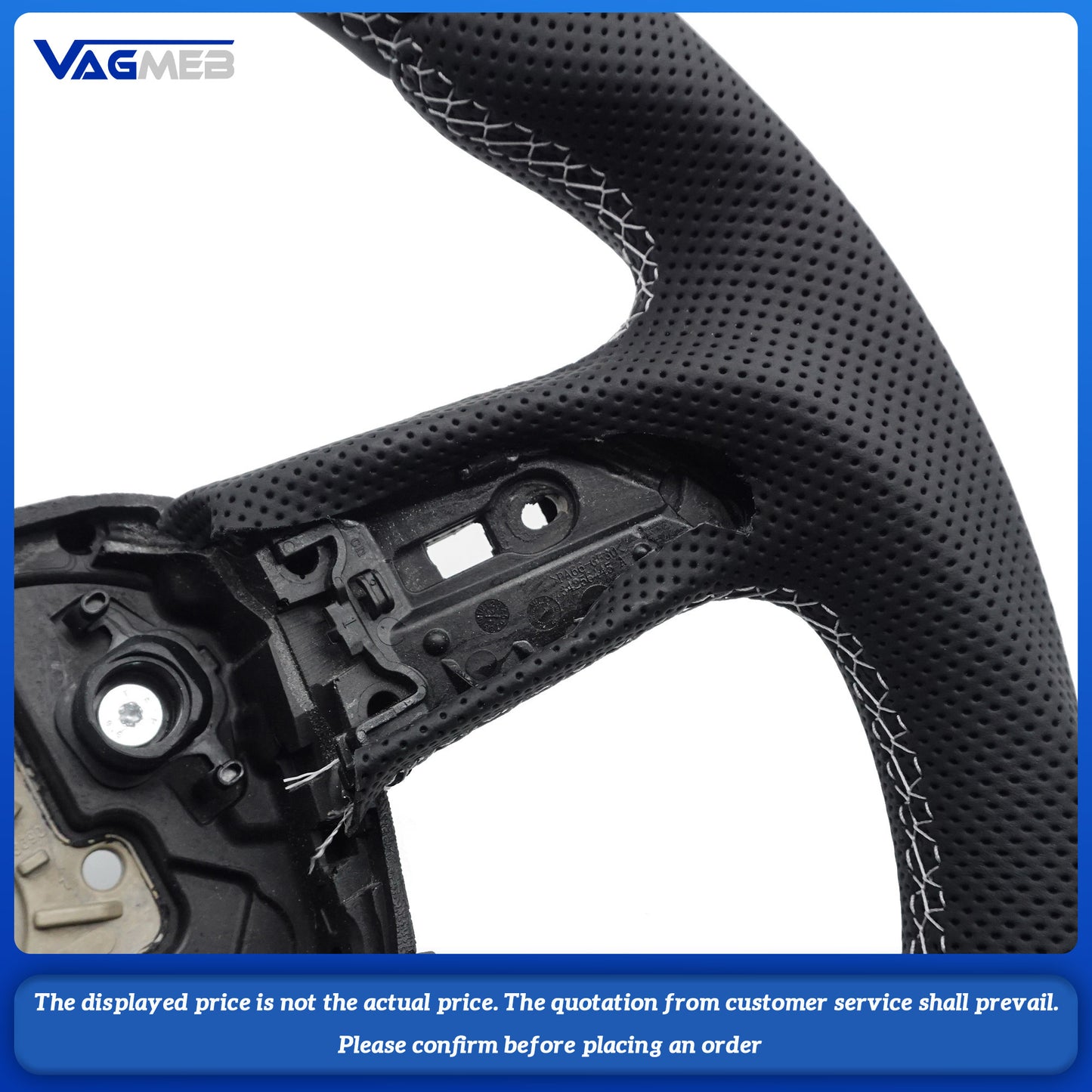 Heated steering wheel suitable for Audi Q5 FY Q7 4M flat bottomed sport leather steering wheel all black