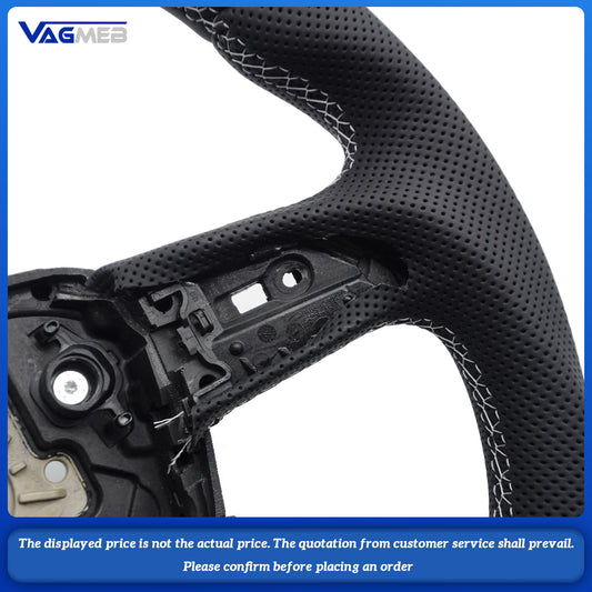 Heated steering wheel suitable for Audi Q5 FY Q7 4M flat bottomed sport leather steering wheel all black