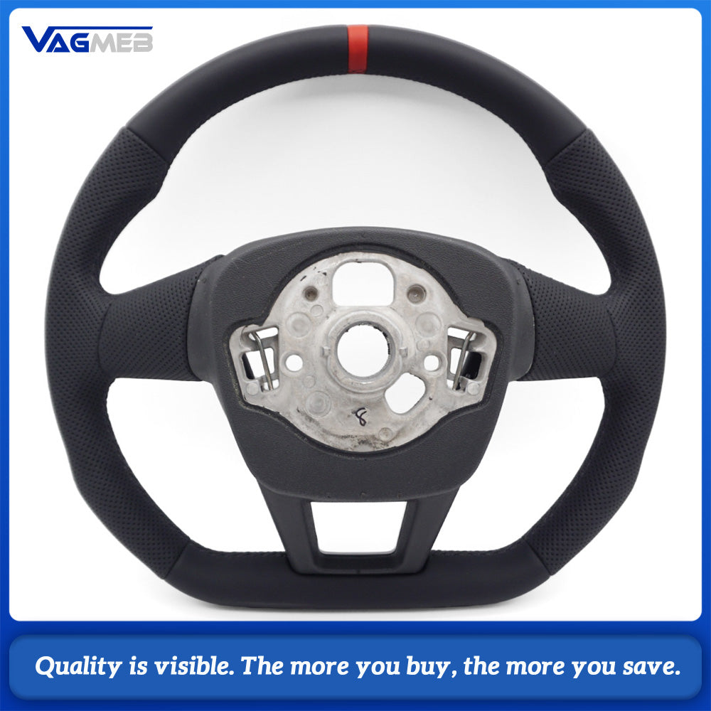 steering wheel suitable for Audi A6 C8 A7 black stitched leather flat bottomed steering wheel