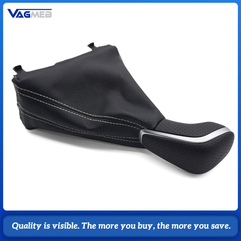 Gear Head With Leather Automatic Gear Shift Knob Boot Gaiter Cover Lever For Audi Q7 2007