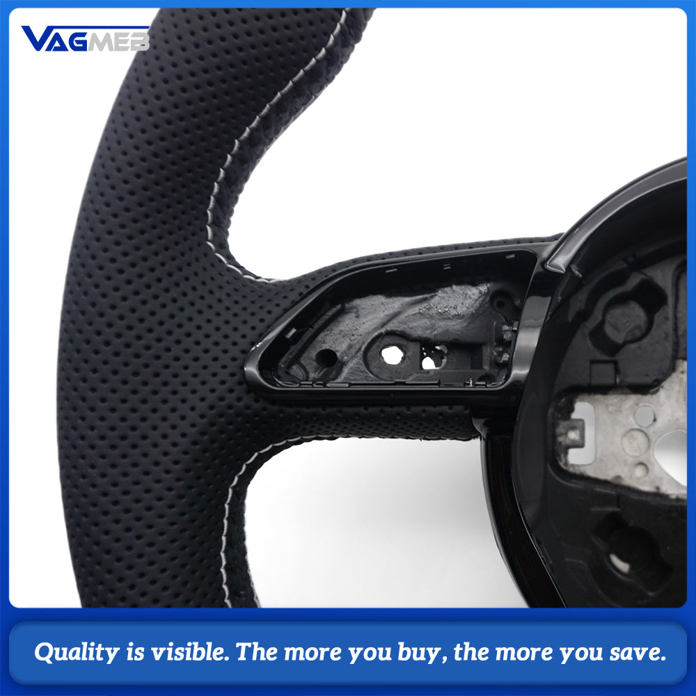 Sports style steering wheel for Audi A3 8V A4 B8 A5 S3 S4 RS3 RS4 Perforated leather steering wheel