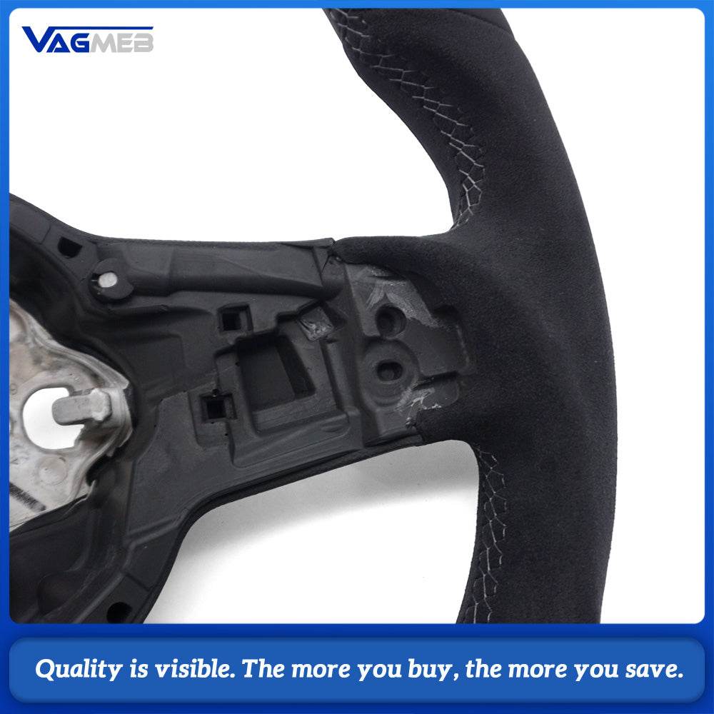 Suede leather perforated material steering whee core for VW Golf MK7 7.5 Polo Tiguan MK2 Passat B8