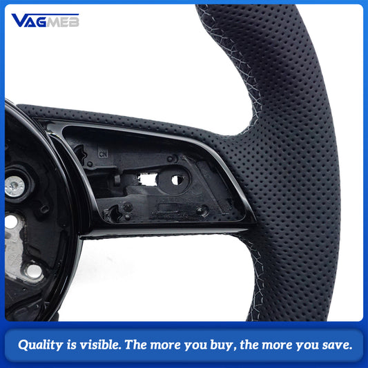 For Audi A4 B9  Sports Style Semi-perforated Leather Steering Wheel