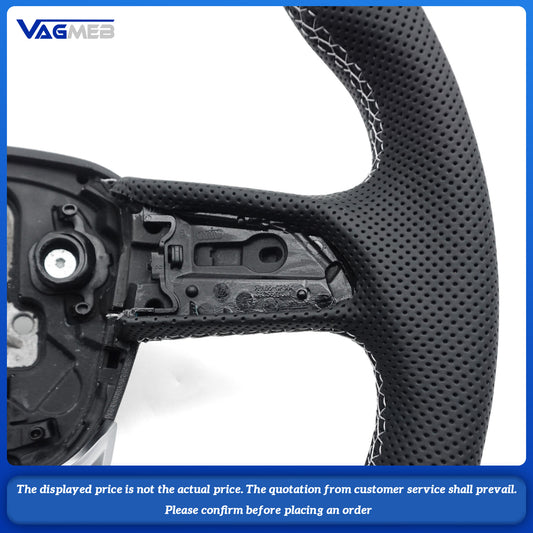 For Audi S RS Sline logo Q5 FY  custom Leather semi-perforated steering wheel with heating