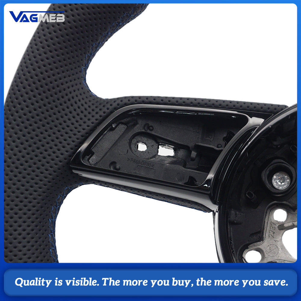 For Audi RS3 RS4 RS5 A3 8V A4 B9 A5 S3 S4 S5 Fully Perforated Leather Steering Wheel