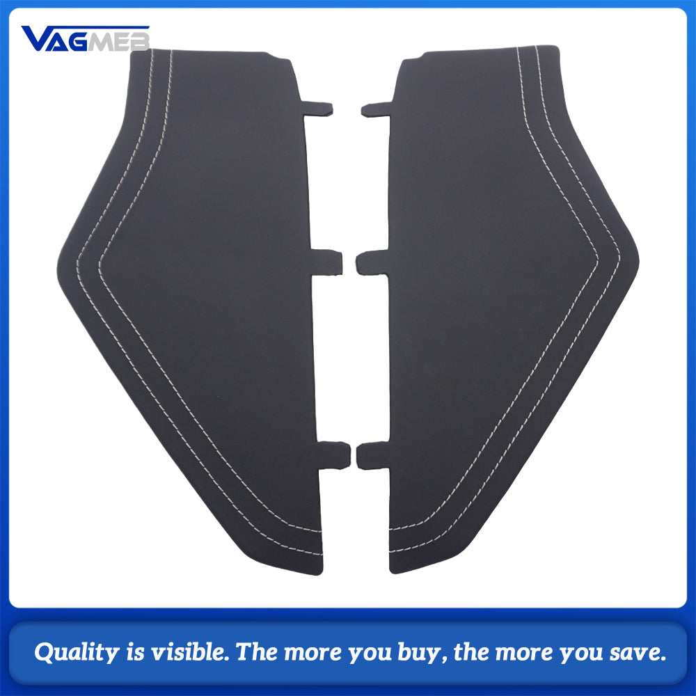 Car Dashboard Decorative Cover Panel Fit For Audi A6 C8, RS Badge Emblem, Real Leather Material, White Stitch