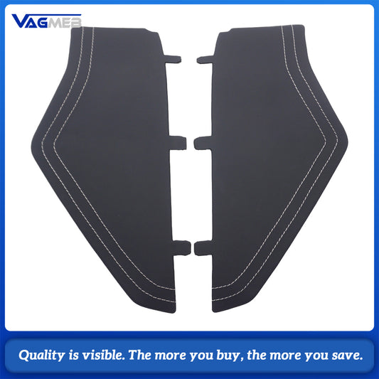 Car Dashboard Decorative Cover Panel Fit For Audi A6 C8, RS Badge Emblem, Real Leather Material, White Stitch