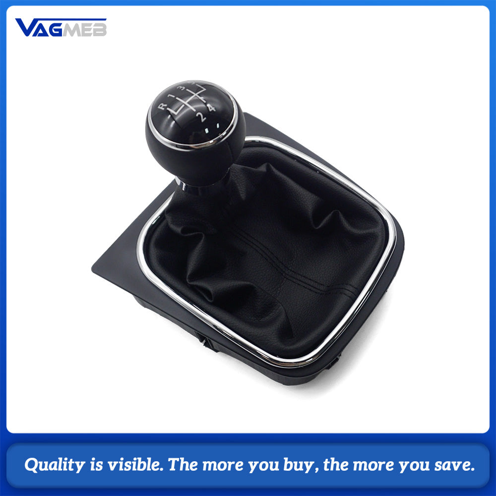 Gear Shift Knob with Leather Boot Collar Case For VW Golf MK5 Golf MK6 Car Accessorie