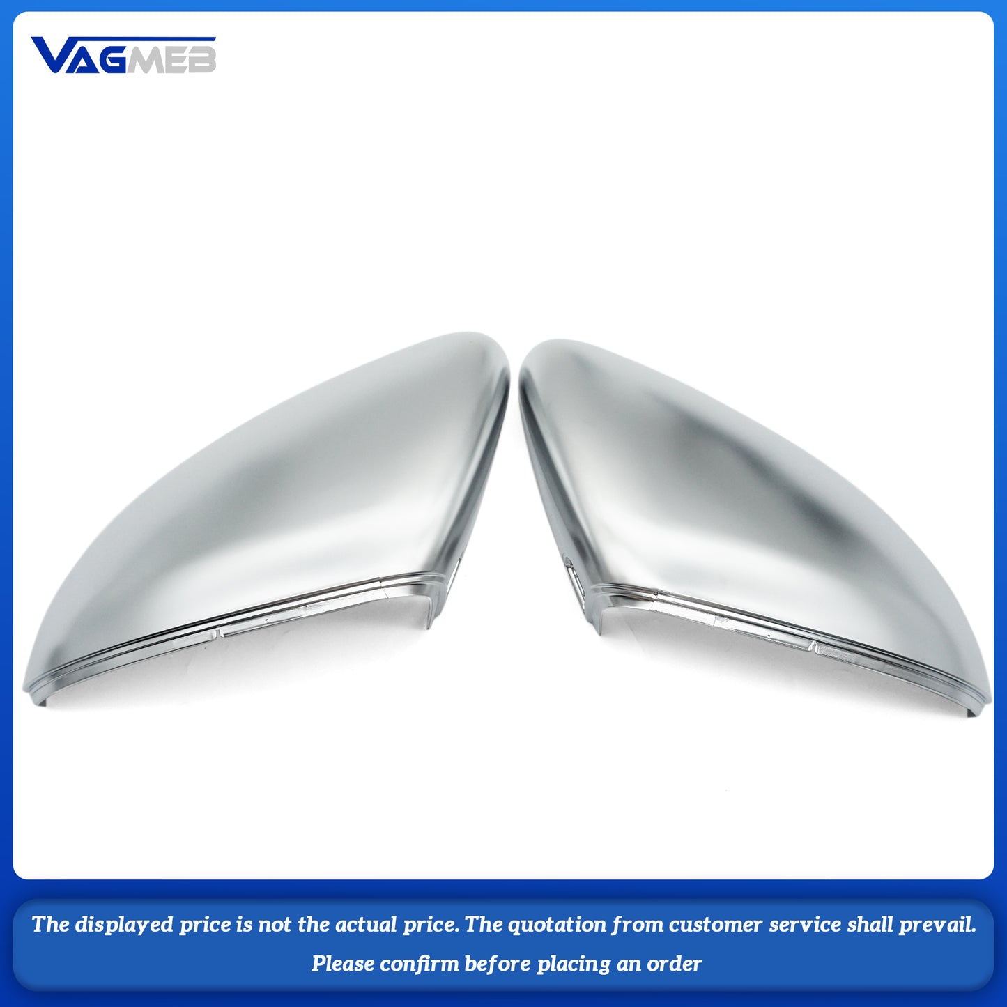 Car Mirror Cover For VW Golf MK7 Matte Chrome Silver Rearview Mirror Cover Protection Cap Car Styling