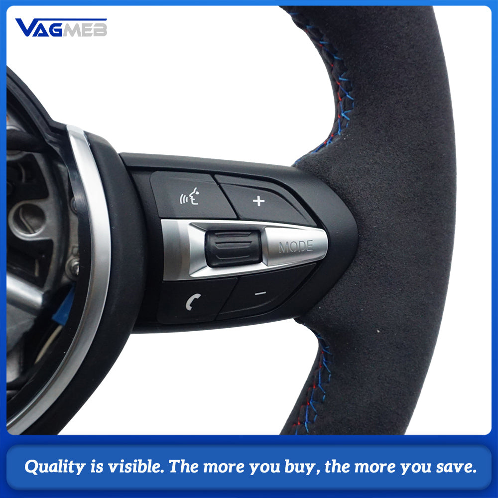 M Volante Lekrad Steering Wheel for BMW Half Alcantara F10 F11 F20 F21 F22 F25 F30 F31 F32 F33 F34 F36 F01 F06 F07 F12 F13 M3 M5