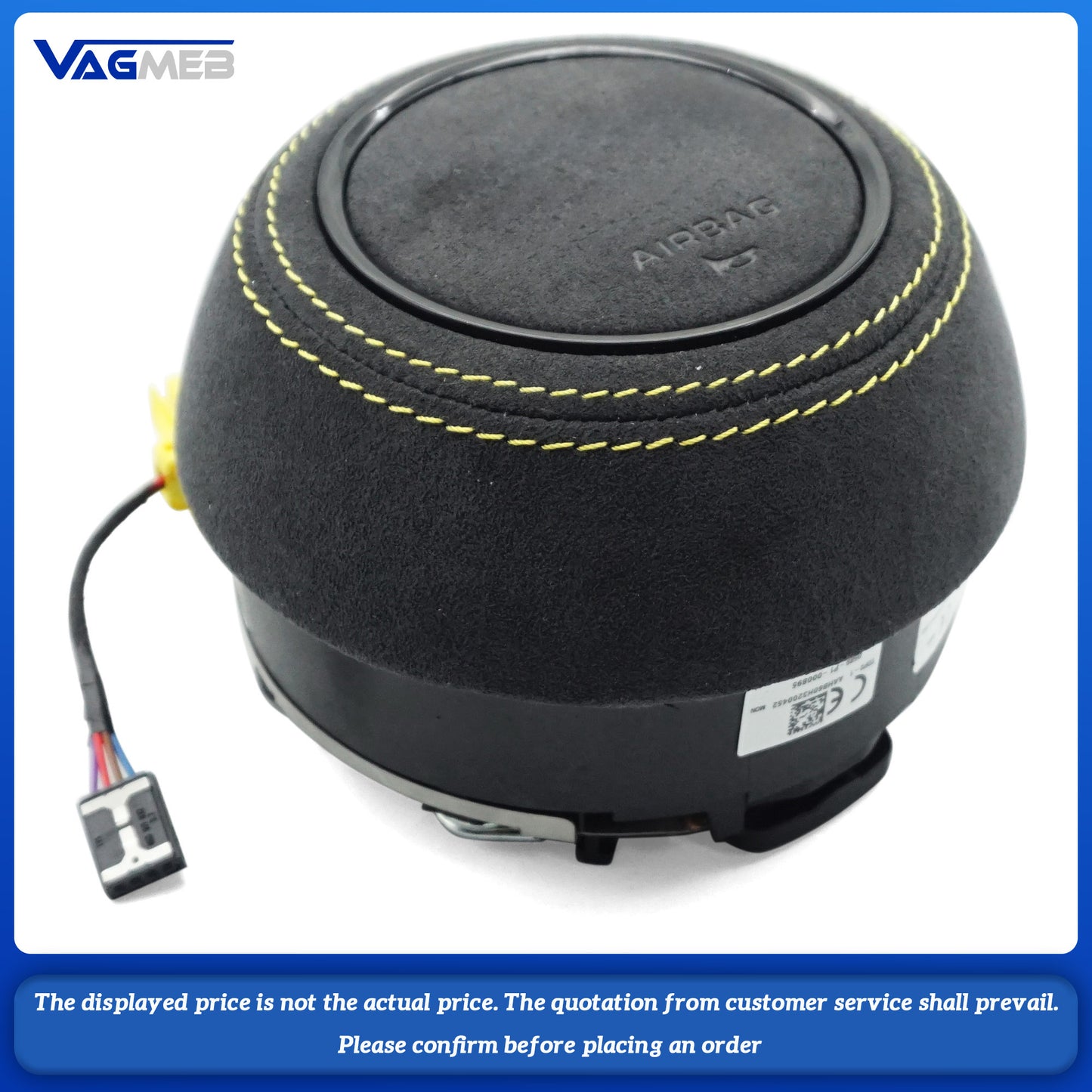 Steering wheel airbag cover multifunction steering wheel For Audi A4B9  yellow line