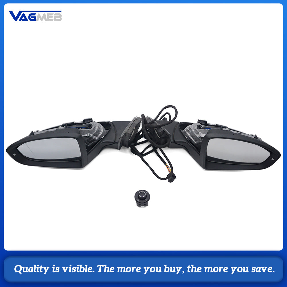 Electric Folding Side Rearview Mirror Assembly Side Mirror Adjust Control Knob Switch With Folding Function 3VD959565A 3VD857501F/502F For Skoda Superb 2019