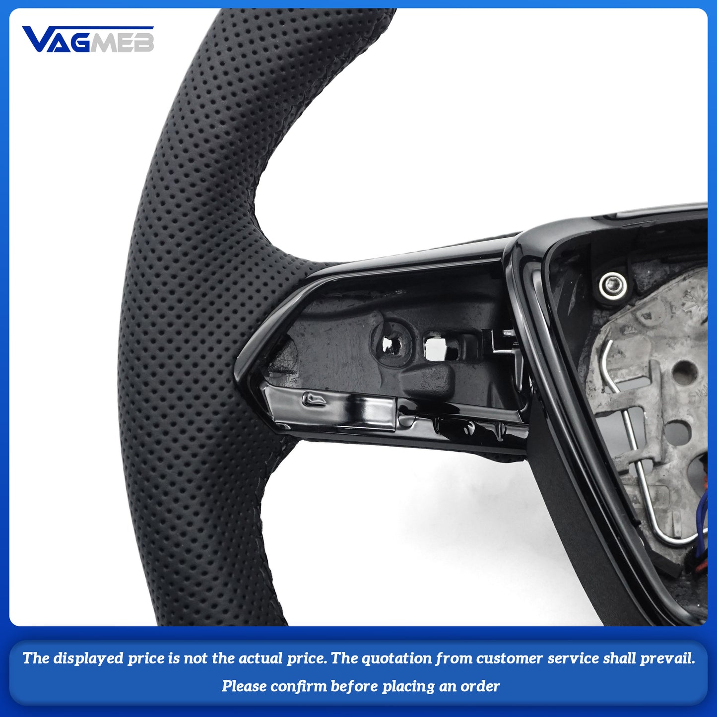 Genuine leather design Steering Wheel,Suitable For Audi A6 C8  Black Frame,Car Accessories