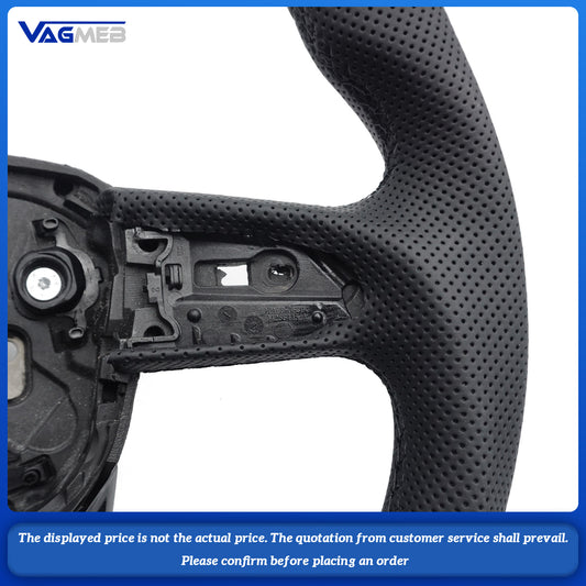 Half perforated leather multifunctional flat bottomed sports steering wheel with heating, For Audi Q5 FY Q7
