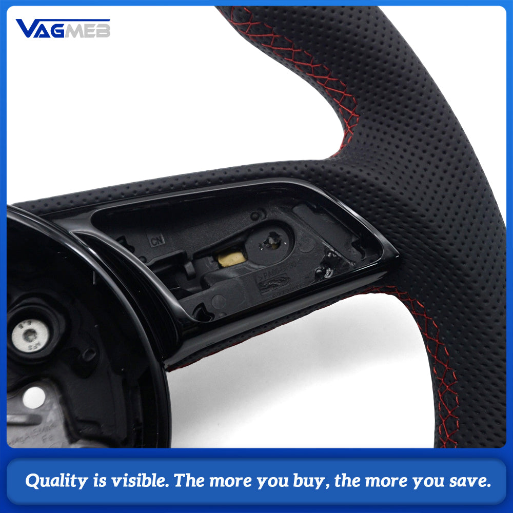 For Audi A4 B9 Full Suede Leather Flat Bottomed Sports Steering Wheel