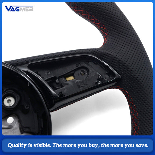 For Audi A4 B9 Full Suede Leather Flat Bottomed Sports Steering Wheel