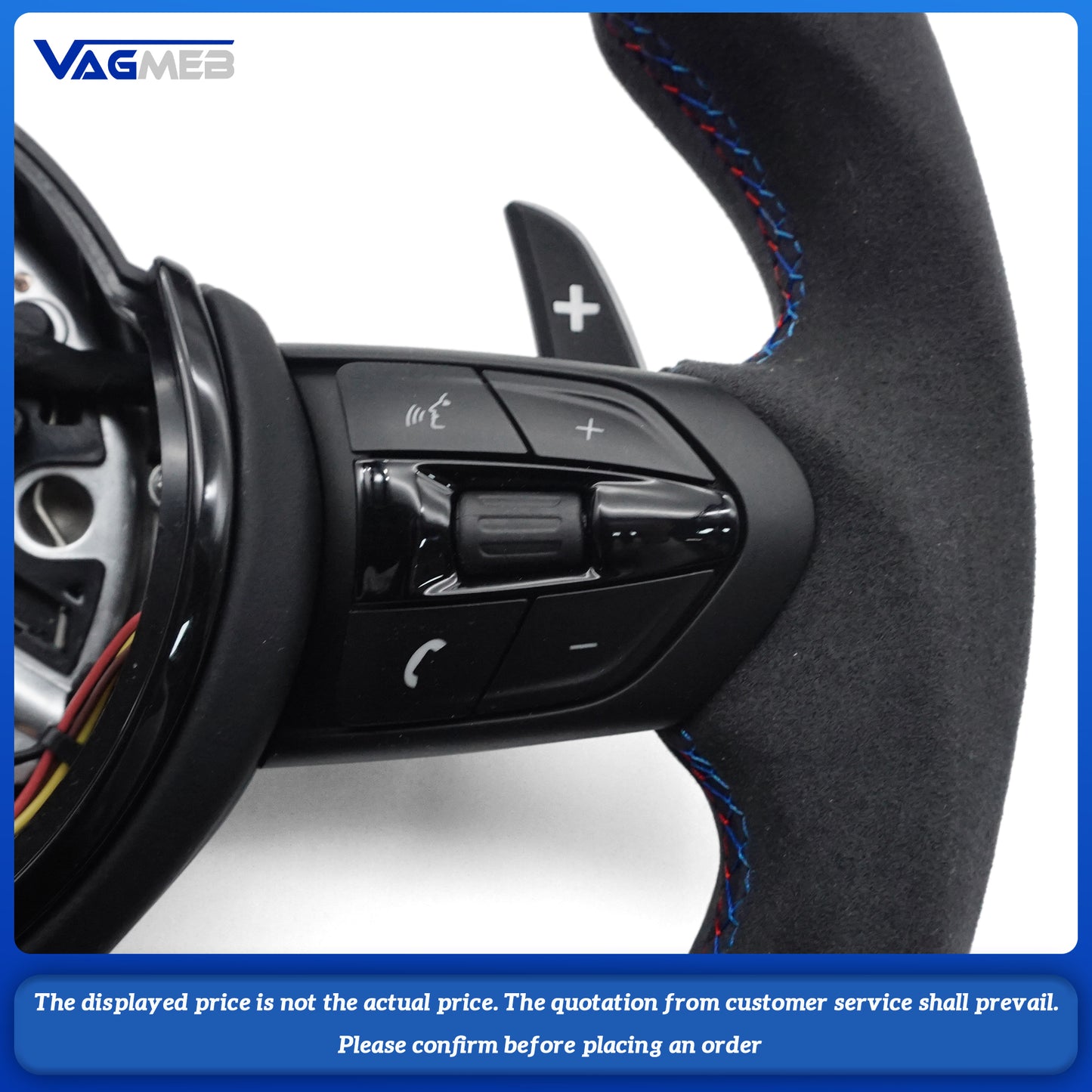 Steering Wheel For Bmw F30 F10 F31 F20 F25 F22 F36 F33 F32 F80 F82 F11 F18 F01 F90 E90 Is Made Of bore leather Material With vibration