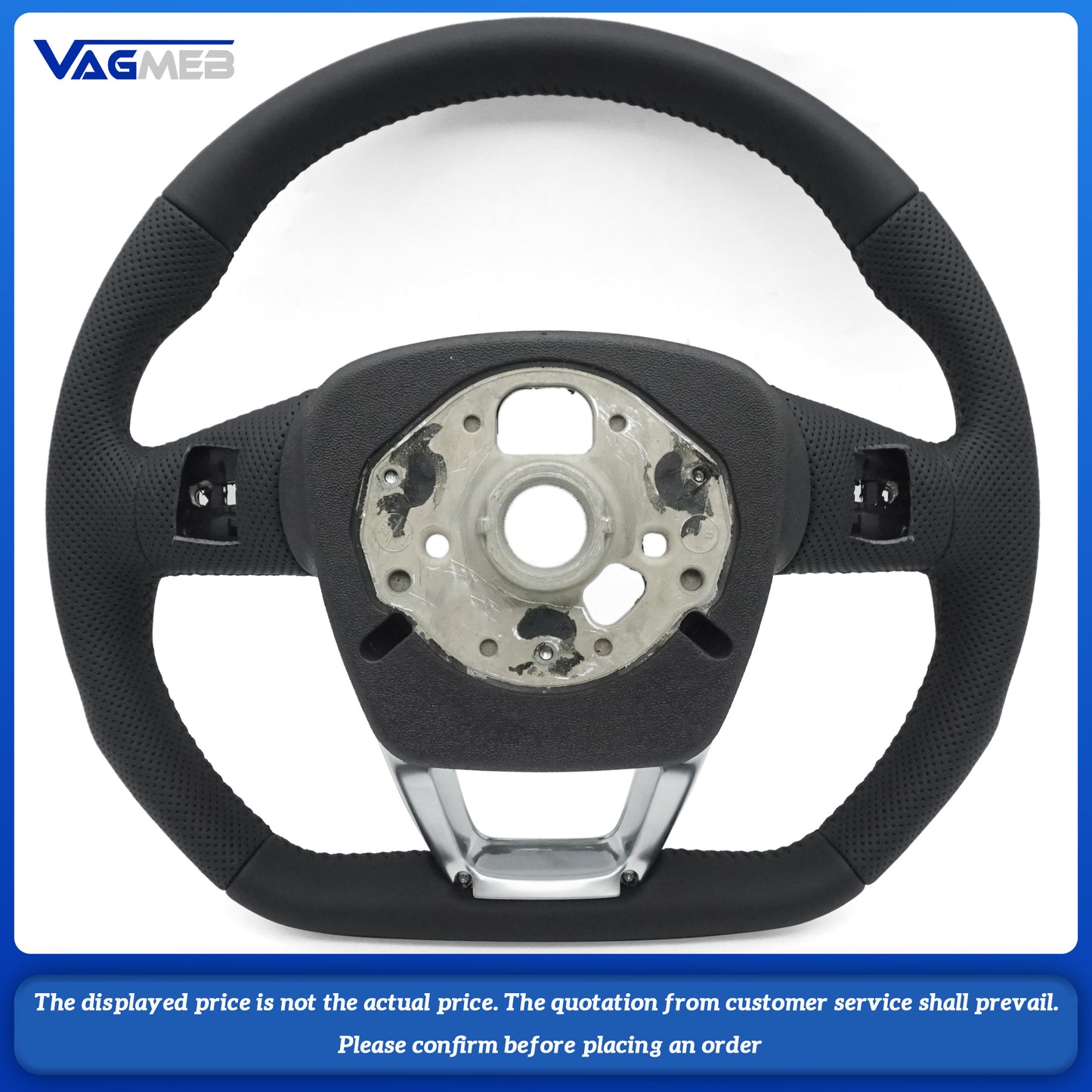 Perforated leather steering wheel for Audi Q5 FY Q7 4M Q8 S RS LOGO multifunctional steering wheel