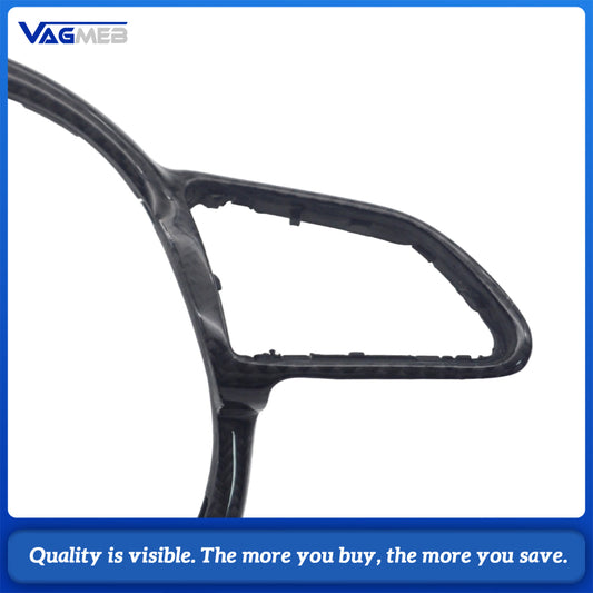 Suitable for Audi A4 B8 A6 C7 A3 8V steering wheel button frame, made of genuine carbon fiber