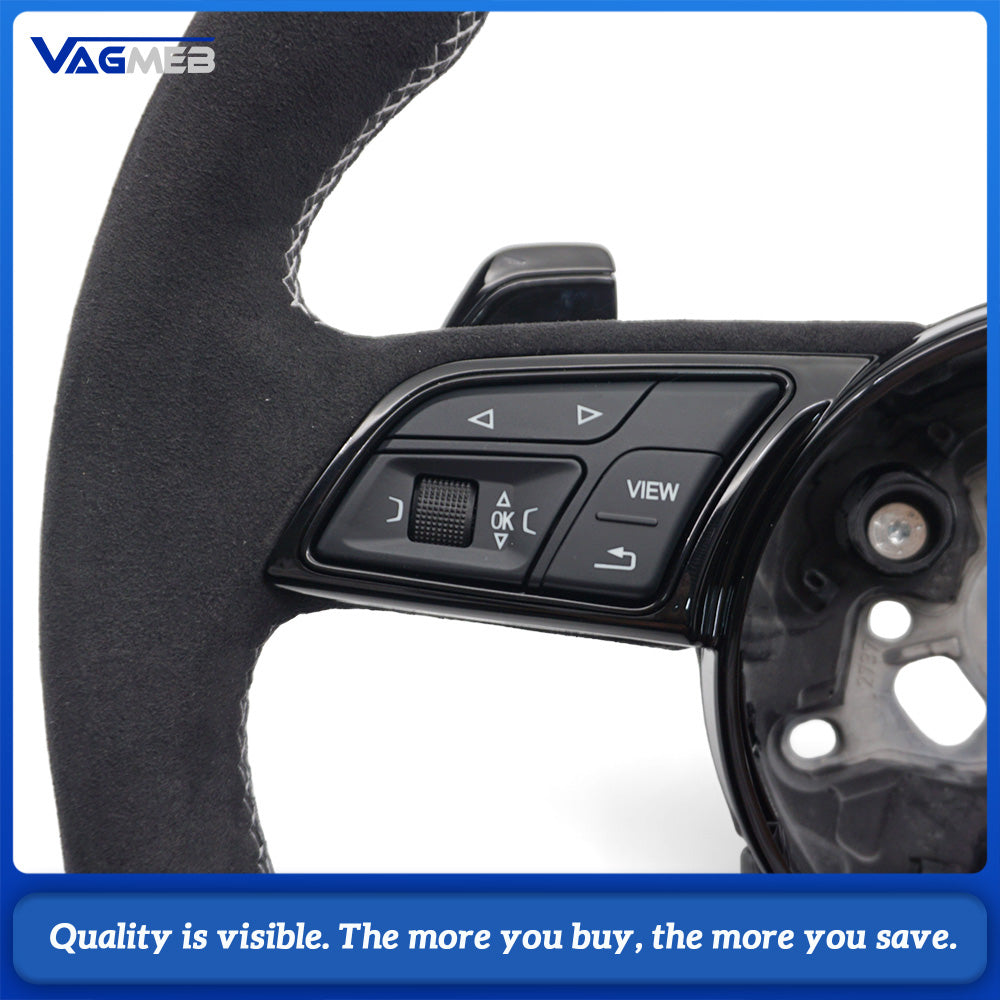 Suitable for Audi A3 A4 B9 RS3 S3 RS4 S4 A5 S5 for Alcantara material production of carbon fiber steering wheel