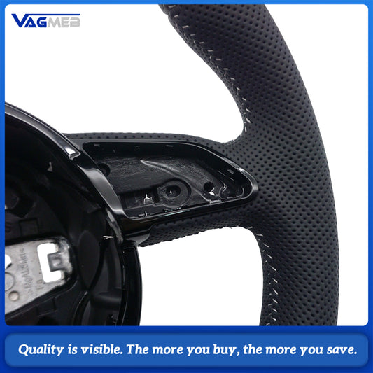 Leather material sports style steering wheel For Audi A4B8 steering wheel accessories, car accessories