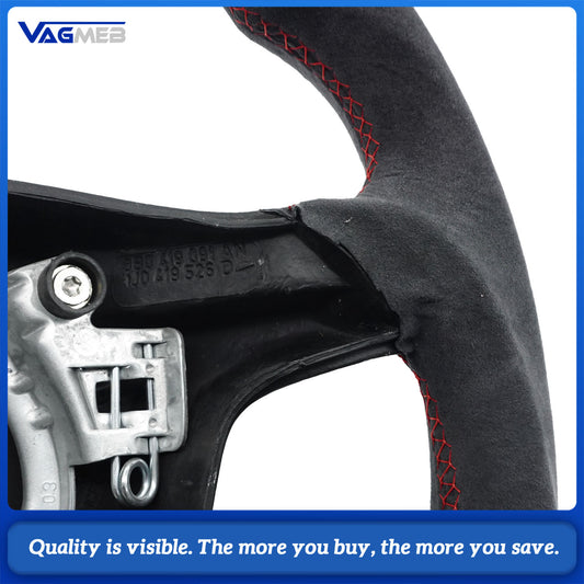 Replacement Real Carbon Fiber Steering Wheel with Leather for VW Volkswagen Golf 4 Mk4 GTI 1997-2002 Bora